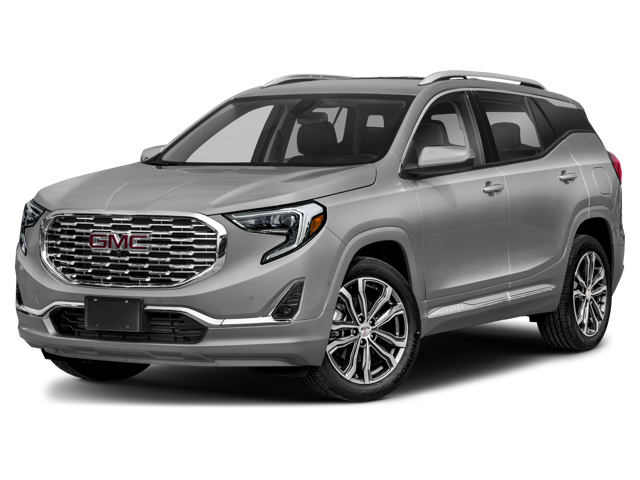 2018 GMC Terrain Denali in Ebony Twilight Metallic — front three-quarter view