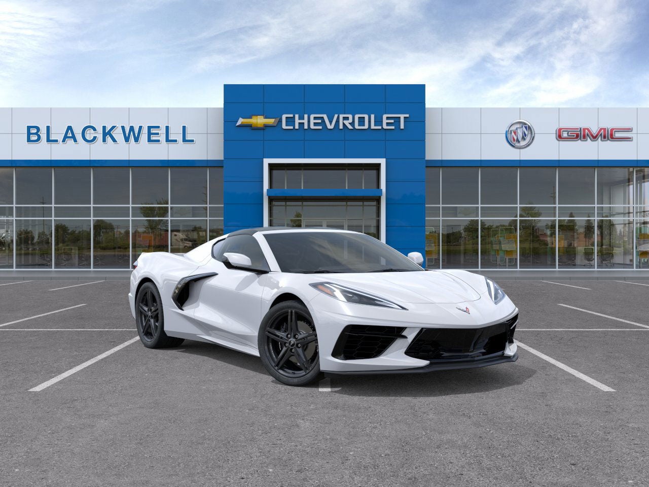 2026 Chevrolet Corvette Stingray 1LT in Arctic White — front three-quarter view